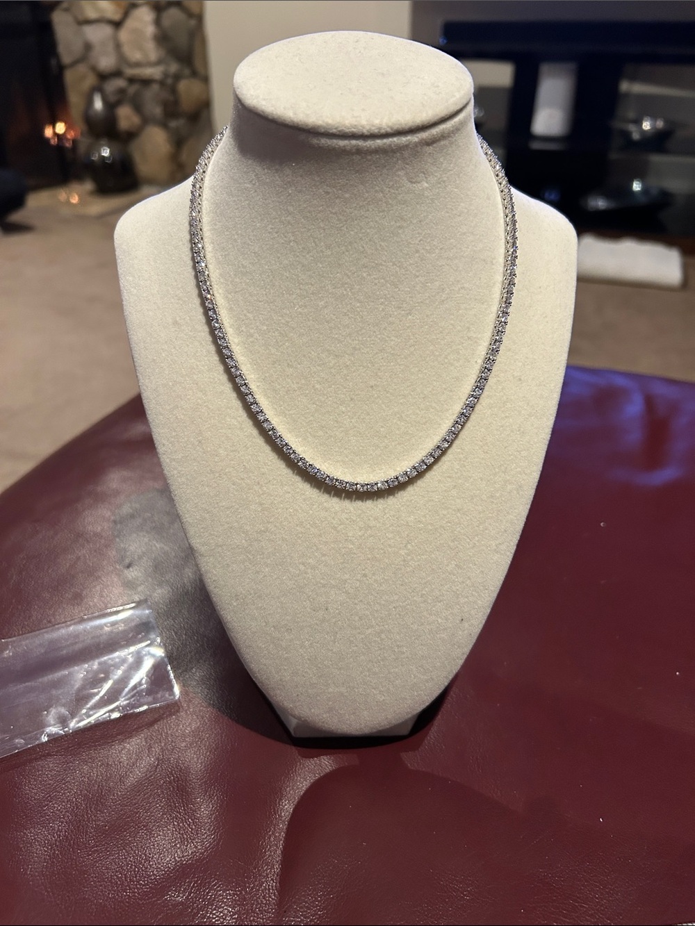 Classic 14k White Gold Plated 3MM CZ Tennis Necklace - 17” & Secure Safety Clasp - Picture 7 of 8